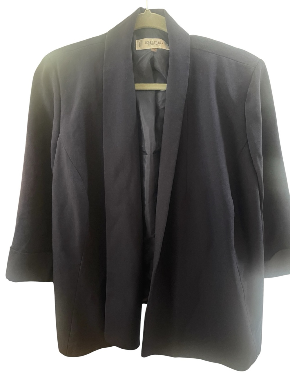 Jones Studio Black Open-Front Blazer Navy